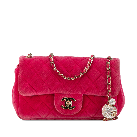 Pre-Loved Chanel Mini Quilted Velvet Pearl Crush Single Flap - Picture 1 of 12